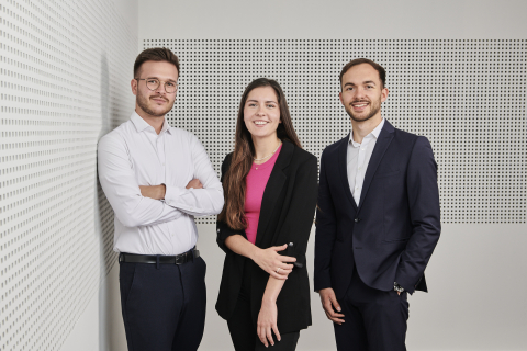 Eversion Technologies: Maximilian Starkmann, Julia Zimmermann, Timon Sutter v.l.n.r.